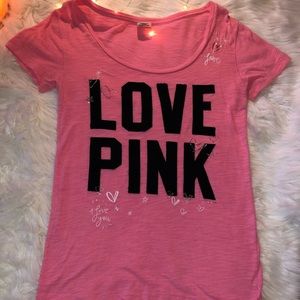 💗🖤LOVE PINK pink T-shirt  XS 🖤💗